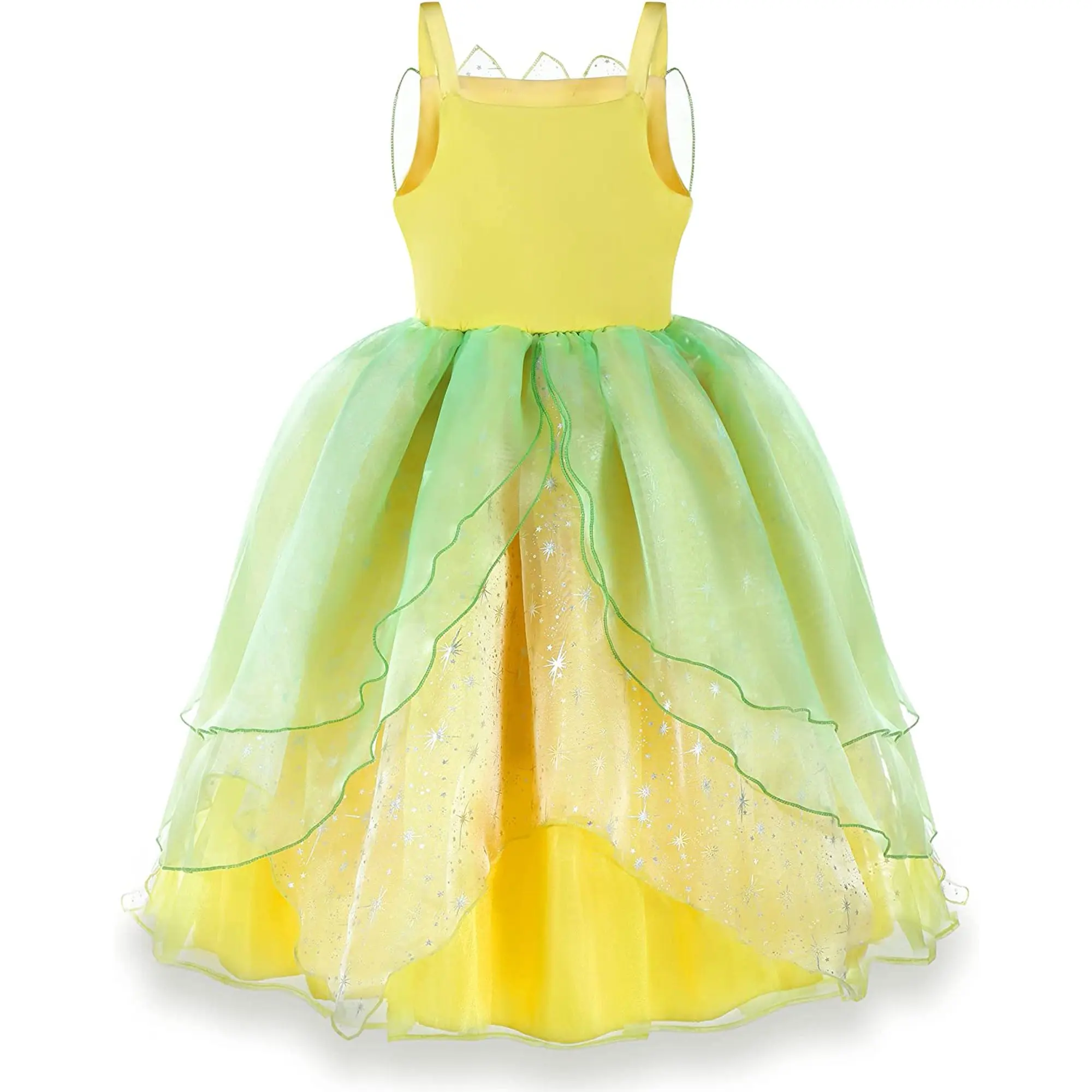 Dressy Tiana Princess Ball Gown Girls Halloween The Princess and the Frog Fairy Green Dress Children Birthday Party Vestido Gift