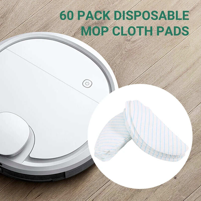 60 Pack Disposable Mop ผ้าสําหรับ Ecovacs Deebot Ozmo T8 AIVI T9 AIVI หุ่นยนต์เครื่องดูดฝุ่น