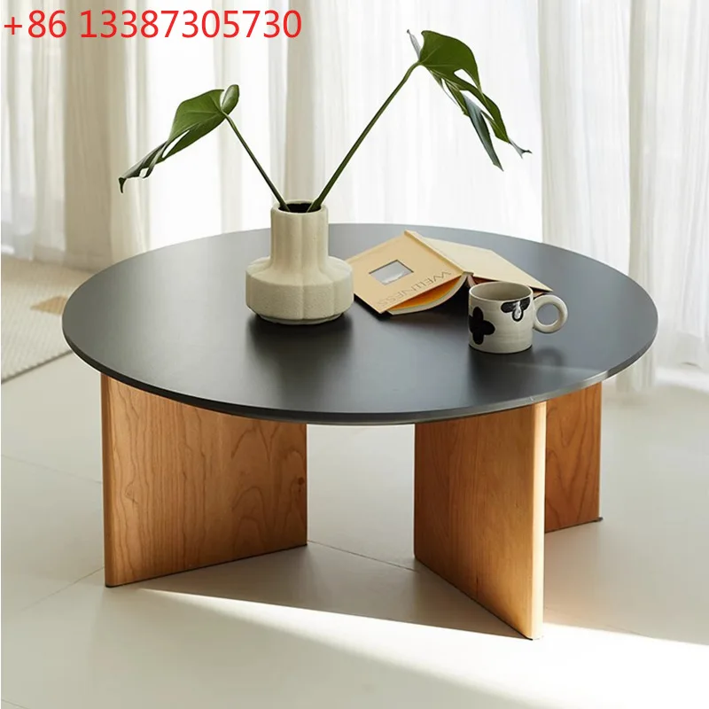 

Круглый журнальный столик из массива ясеня в скандинавском стиле, ретро, в стиле лайт-люкс