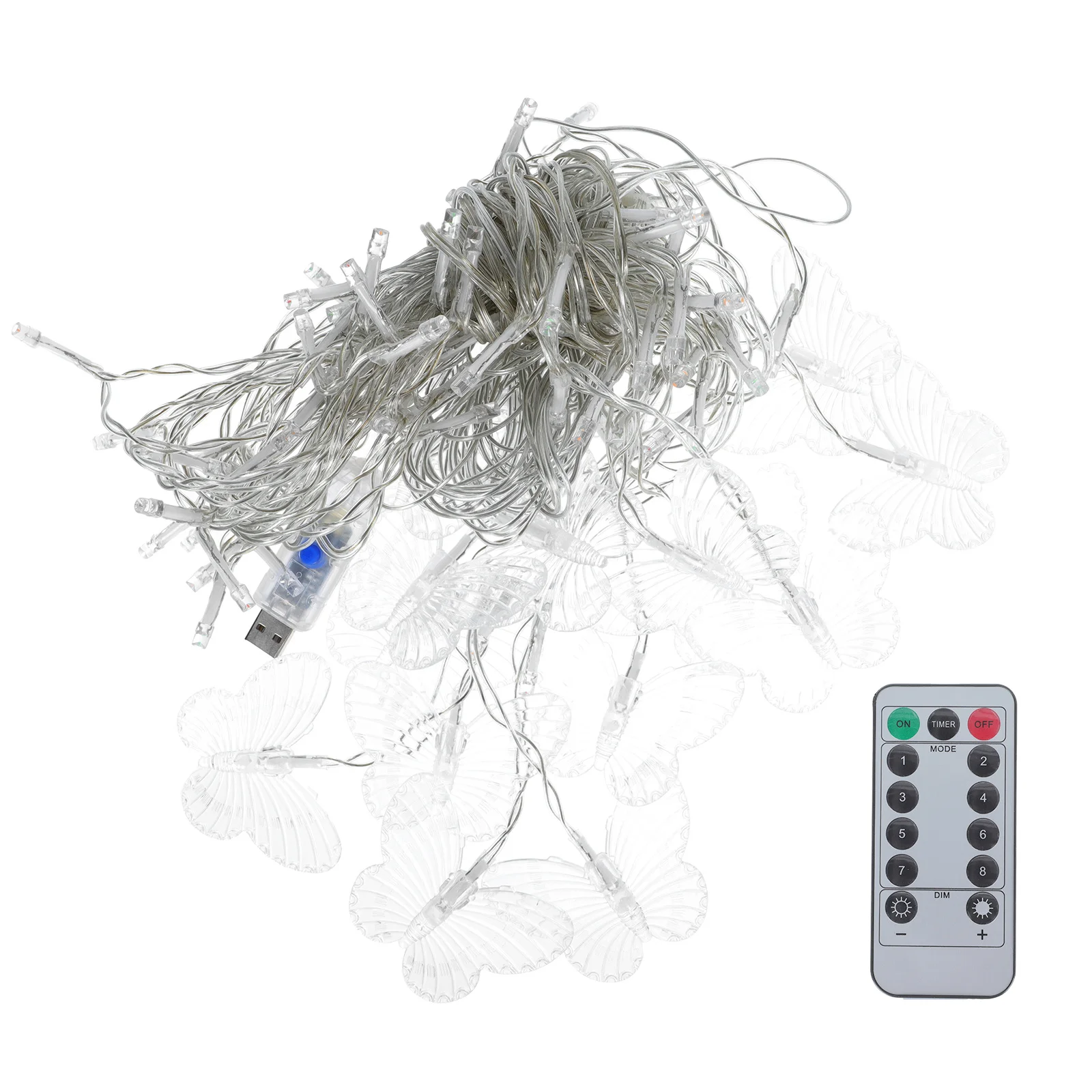 

1Pcs Butterfly Icicle String Light USB Charging Decorative Lamp Festival Party Wedding Atmosphere Light String Lamp
