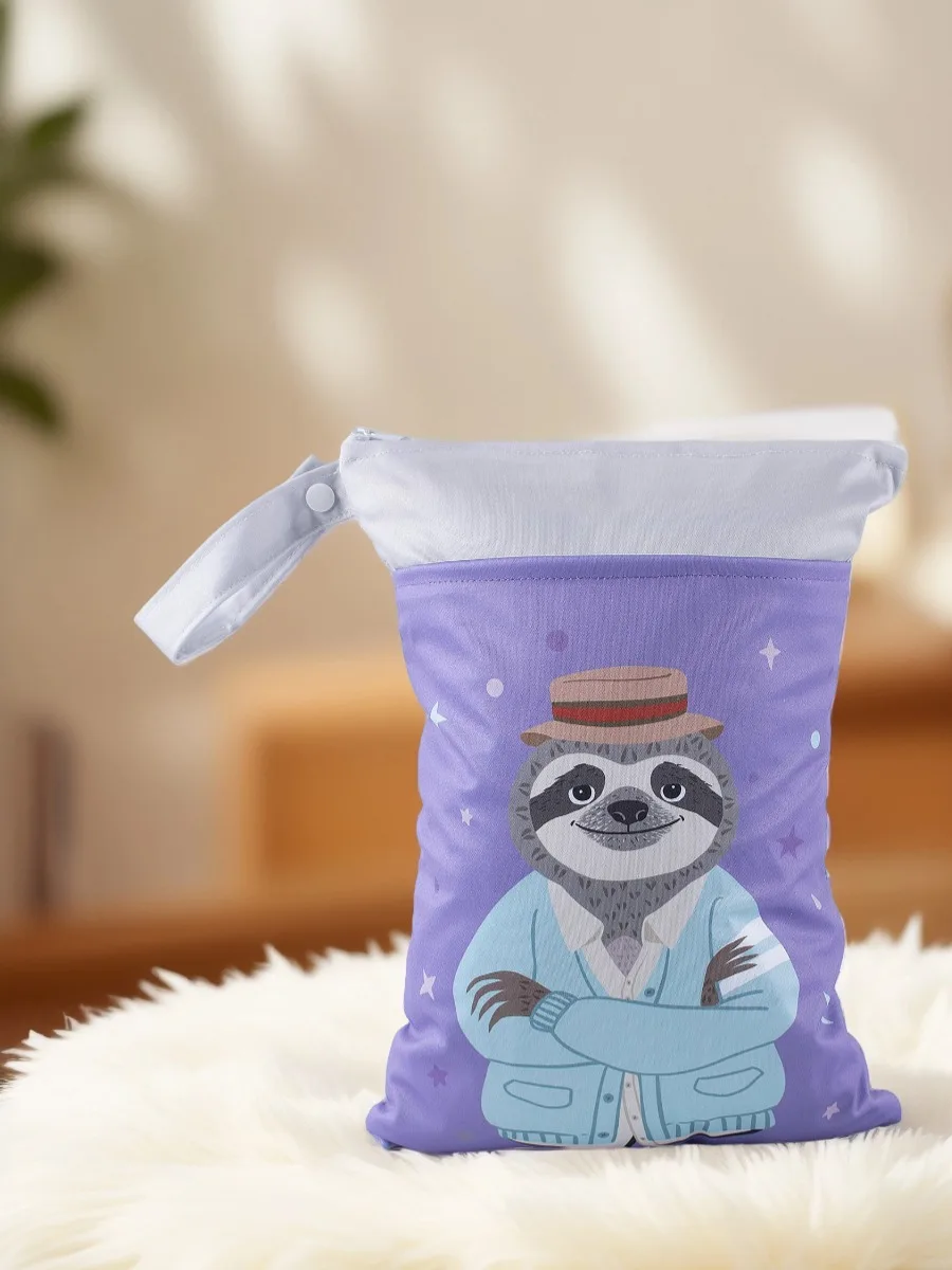 防水ウェットバッグ 赤ちゃんのおむつ、水着、衣類の収納用 ビーチ、プール、ジムでの使用に最適 二つのポケット付き 再生可能素材