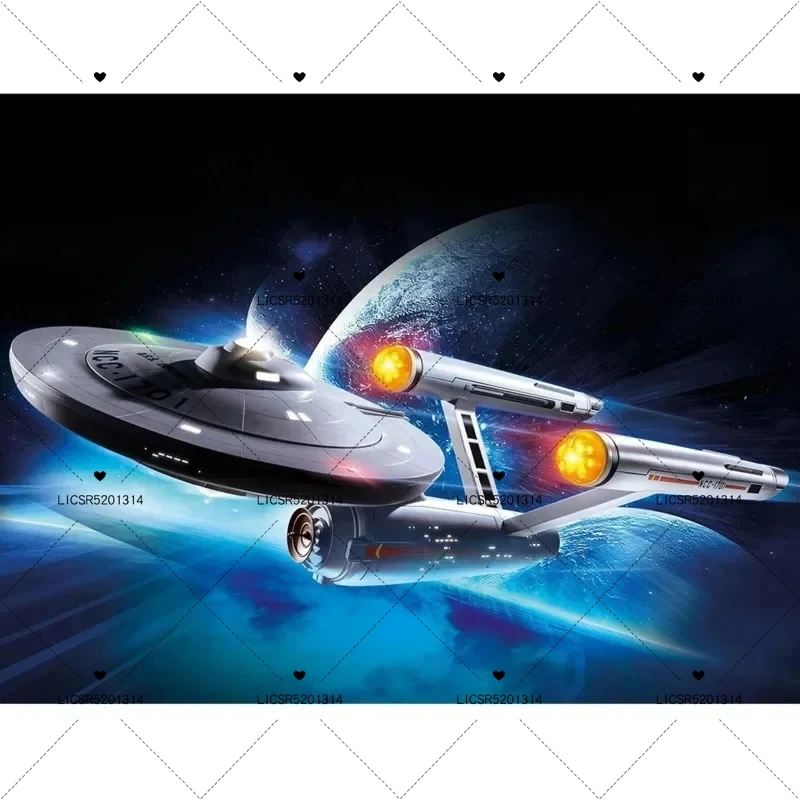 Metal Aircraft Replica Aircraft Star Treks Enterprise 1:1000 Model Assemble Starship Handicraft Ornament Collectible Toy Gift