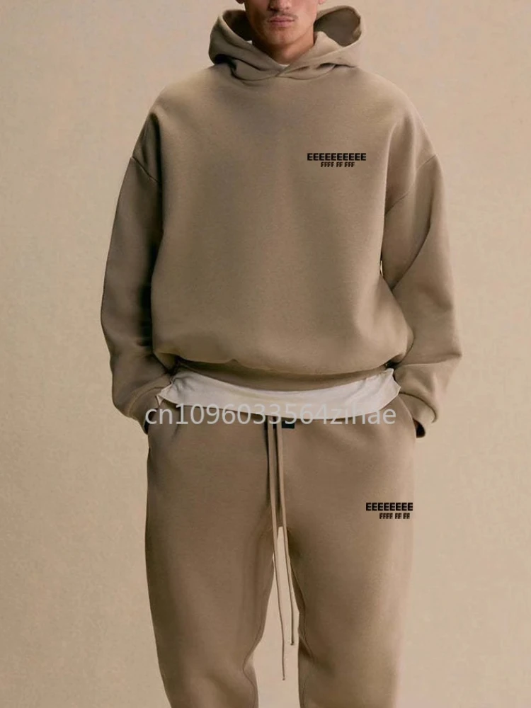 Luxury Design Men's Hoodie Sets Chest Back Silicone Letter Logo Two-pieces Sets Designer Brand Men's Oversized Sports Tracksuits