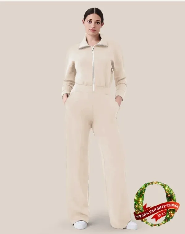 Autumn Fashion Sports Style Jumpsuit Women Fashion Zip Collar Long Sleeve High Waist Sweater Jumpsuit Women