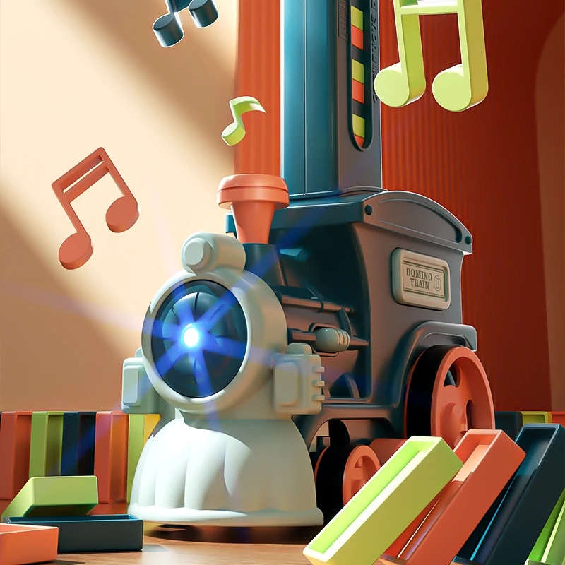 Automatisch leggen Domino Trein Elektrische Domino Legset, Kit Creatief Spel Intelligentie Educatief DIY Speelgoed Kind Verjaardag