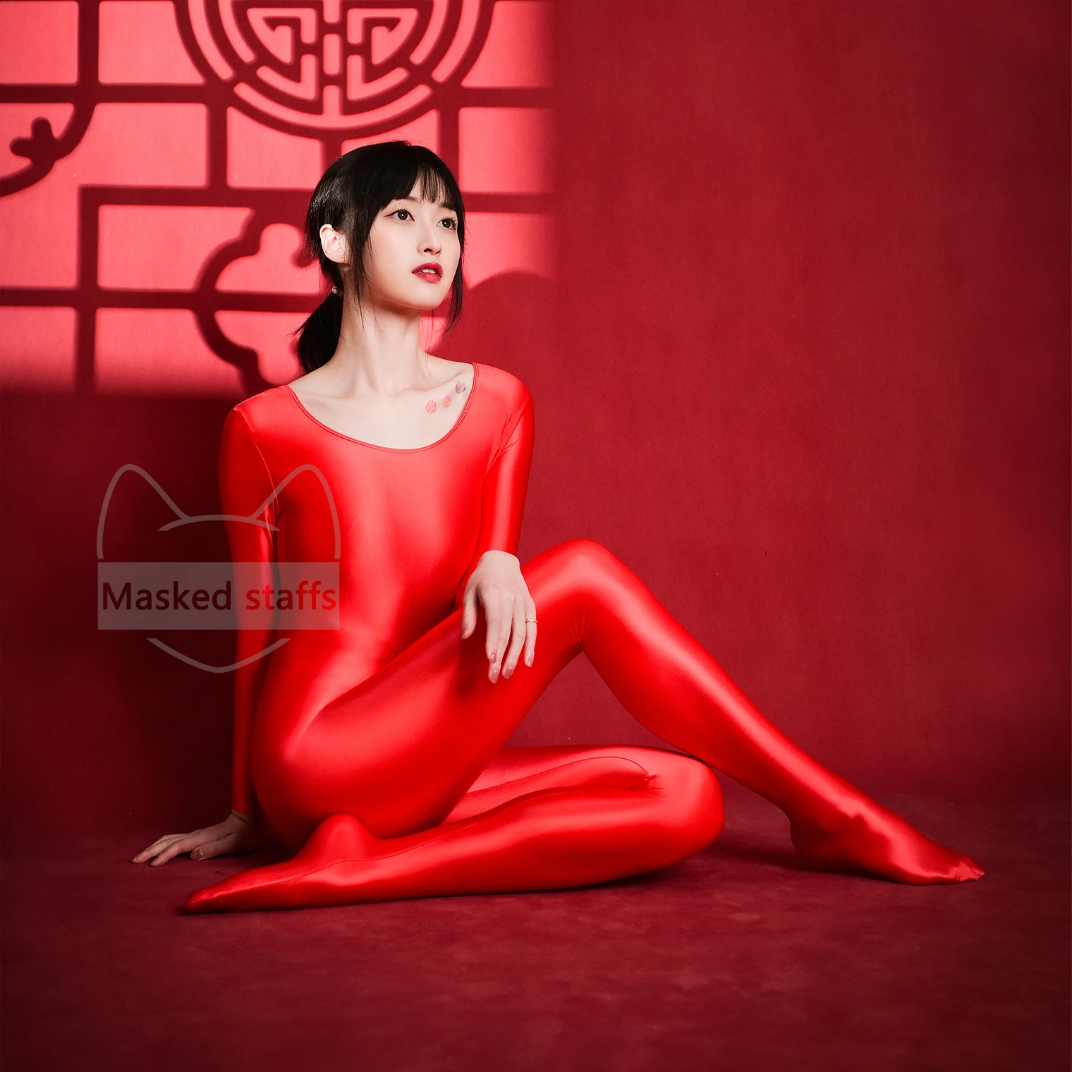 Glossy tights  Shiny Bodysuit Tight-fitting Oil glossy Overalls Yoga Zentai Suits Casual Sport Tights Catsuits Jumpsuits MJINM