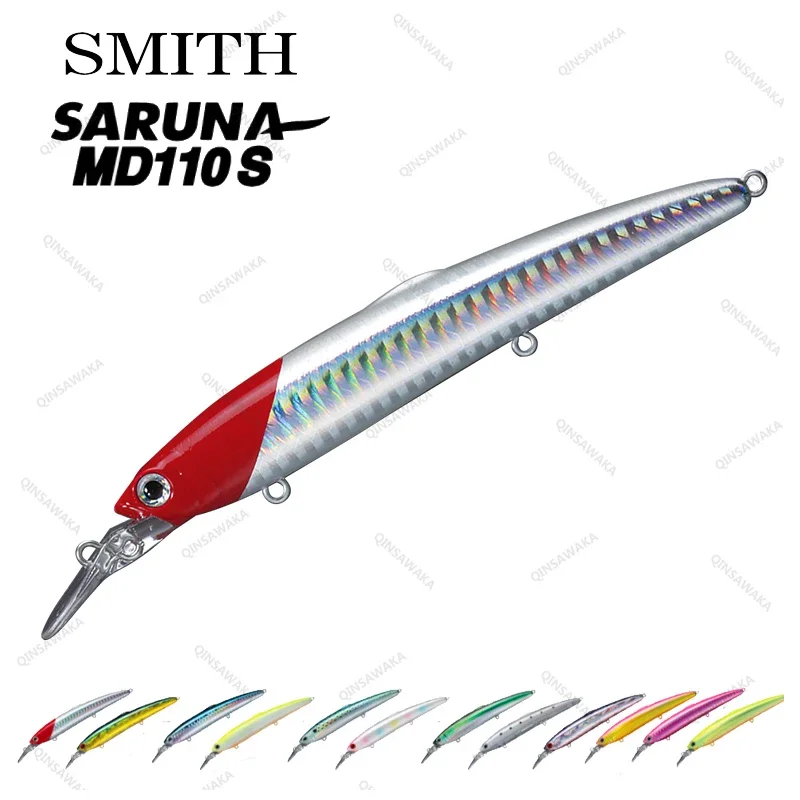 

SMITH Saruna MD110S 110mm 16.5g Medium Deep Sinking Minnows Saltwater Spinning Fly Distance Sharp Wobbling Roll Made In Japan