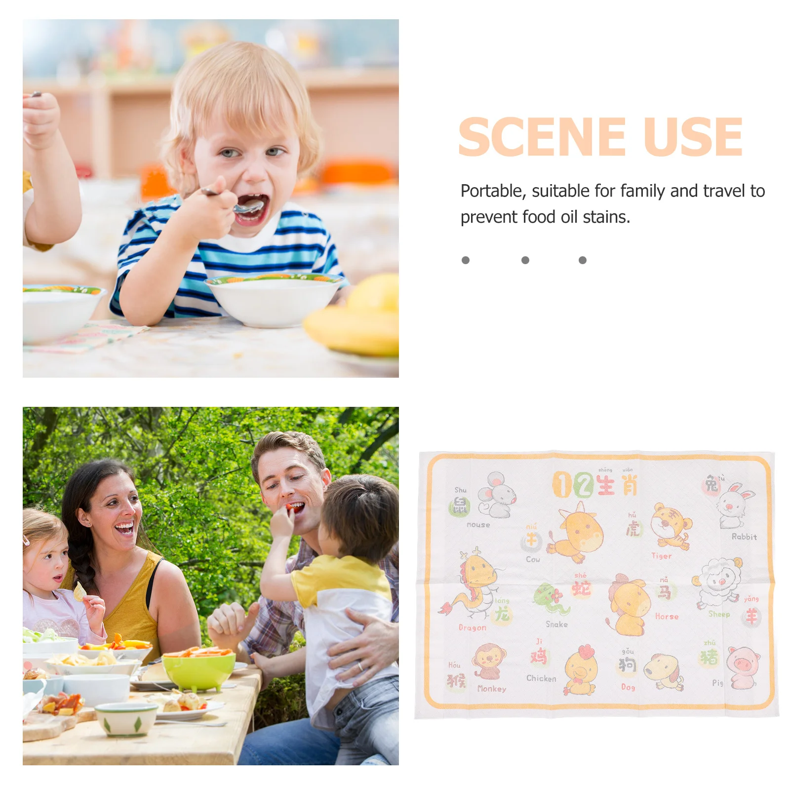 

10pcs Disposable Placemats For Kids Table Mats Baby Travel Dining Non-Slip Children Placemats Toddler Eating Essentials