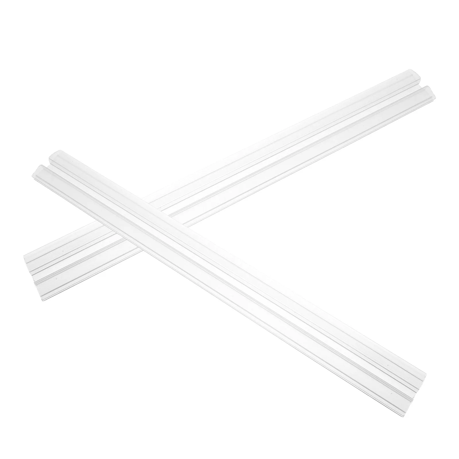 2Pcs Aquarium Glass Lid Hinge 14.17x1.42in Clear Acrylic Panel Strip No Drill Flexible PVC Continuous Clear Hinge DIY Fish Tank