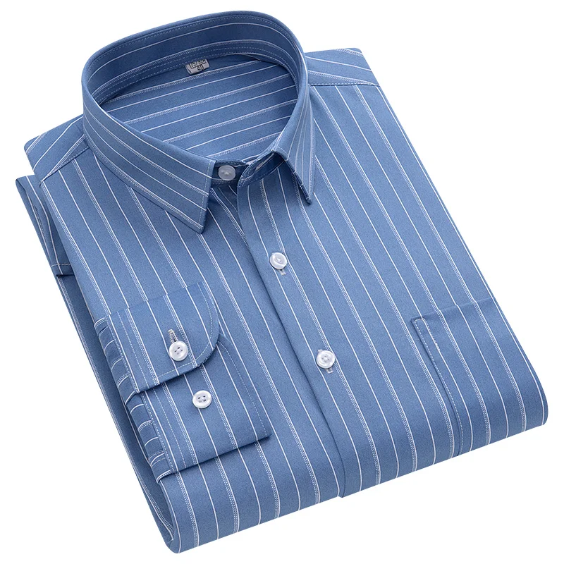 

Men's long-sleeved shirt - non-stretch, anti-wrinkle, four-way stretch shirt, trendy casual, versatile, suitable for daily wear.