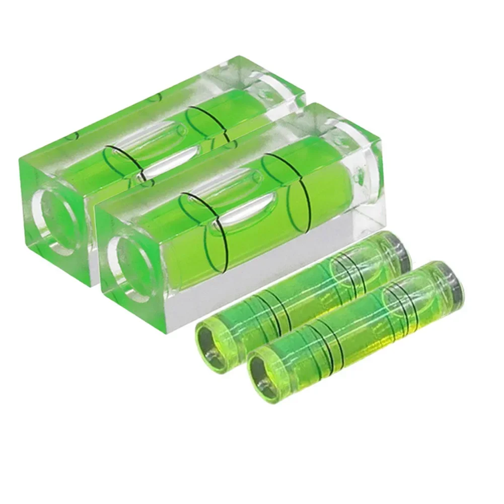 4Pcs Square round Level Bubble Small Leveller High Precision Horizontal Bubble Green For Leveling Tubular 40mm