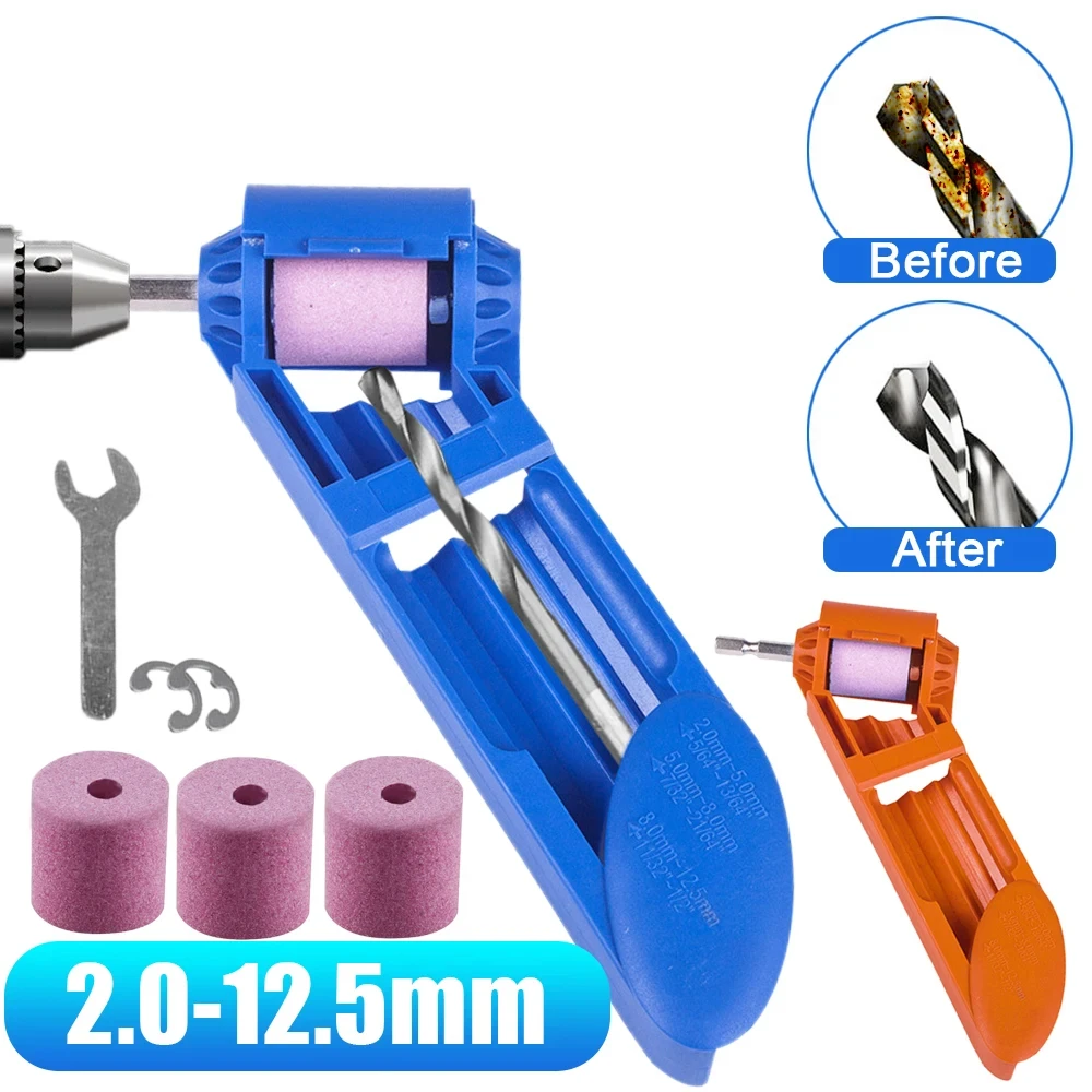 Portable Drill Bit Sharpener Corundum Grinding Wheel Tool Corundum Resisting Drill Polishing Grinder Wheel Tool 2.0-12.5mm Drill