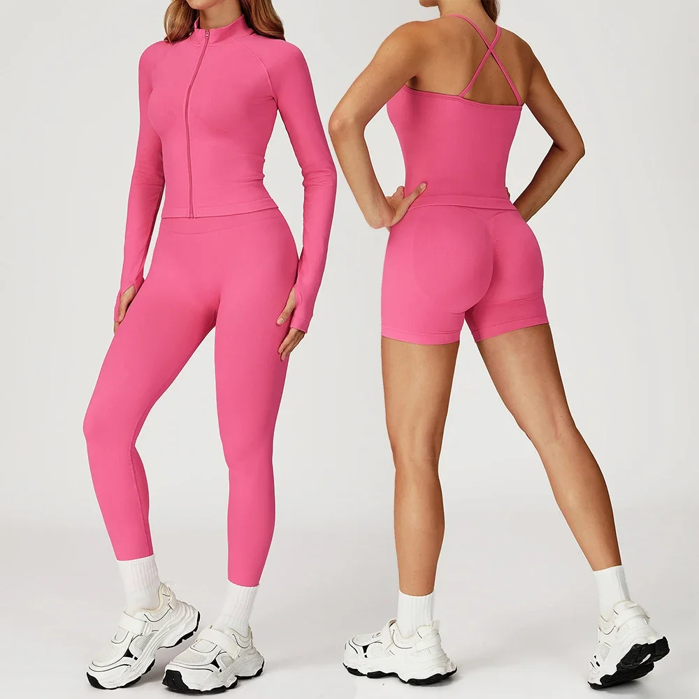 

Seamless 2 Pieces Yoga Suit Sports Outfits Women Gym Set Women Tracksuit Running Workout Long Sleeve Sports Shirt Yoga Clothing