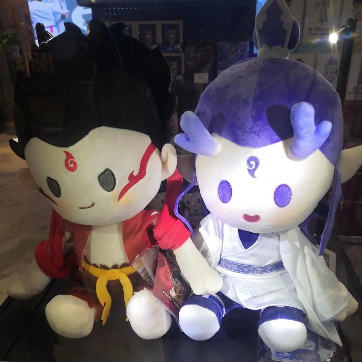 Ne Zha 2 ภาพยนตร์ Aobing Nezha อะนิเมะ 40 ซม.ตุ๊กตา Plush Body คอสเพลย์ท่านั่งแต่งกายของเล่นตุ๊กตาหมอนของขวัญ