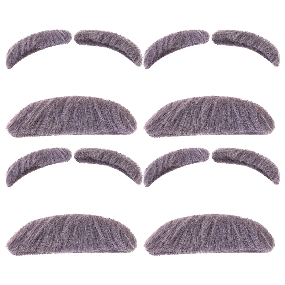 Safigle Halloween Costumes Old Man Moustache Eyebrows Kits Fake Gray Stick-On Mustache Eyebrows Artificial Fake Mustache Old Man