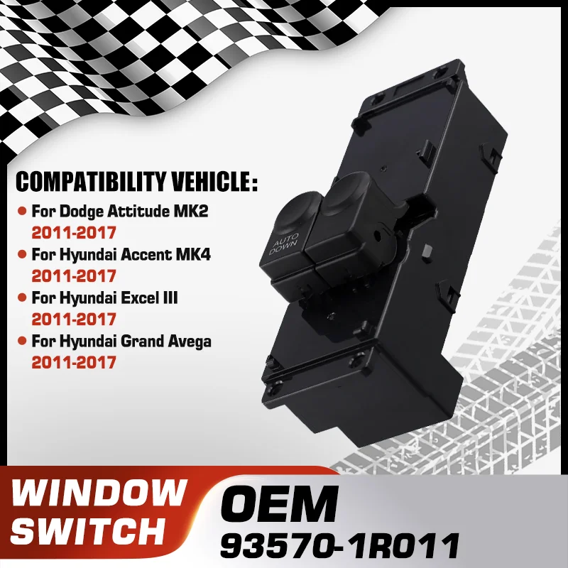 

Electrical Power Window Control Switch For Dodge Attitude MK2 Hyundai Accent MK4 Hyundai Excel III Hyundai Grand Avega 2011-2017