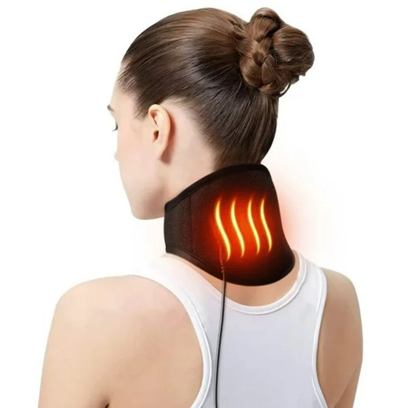 Heating Neck Guard Black Protective Gear Universal Left and Right Three-speed Temperature Adjustment USB Plug