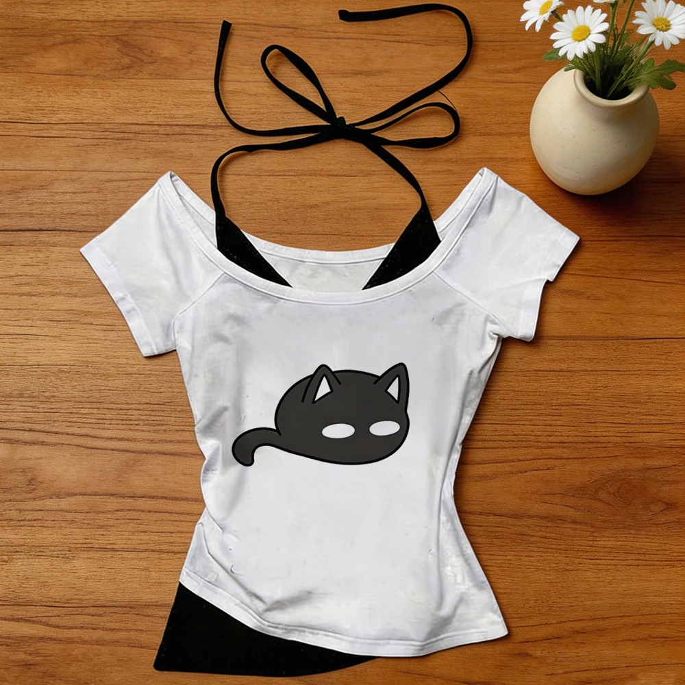 Omori crop top shoujo gyaru anime clearance sales scene  grunge t-shirt party japanese japan cute gyaru