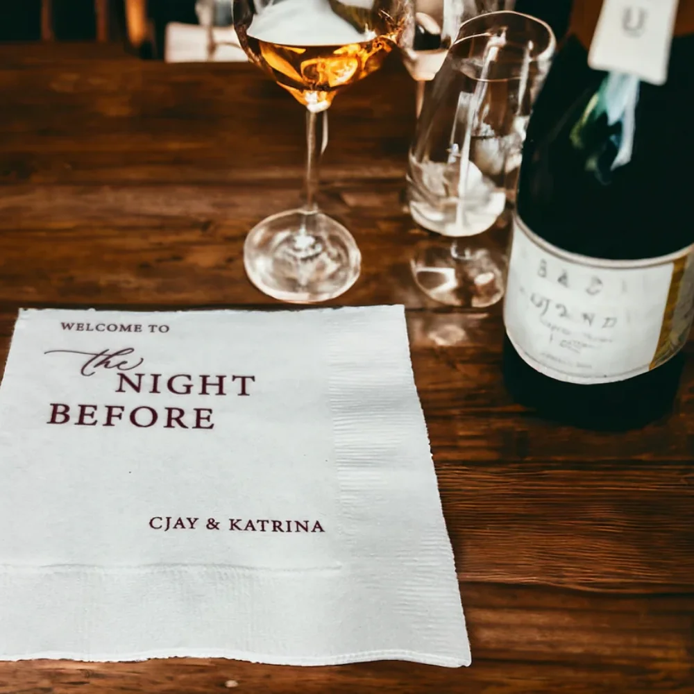 50 pcs The Night Before Personalized Rehearsal Dinner Napkins: Adding Class and Personality to Your Special Evening!