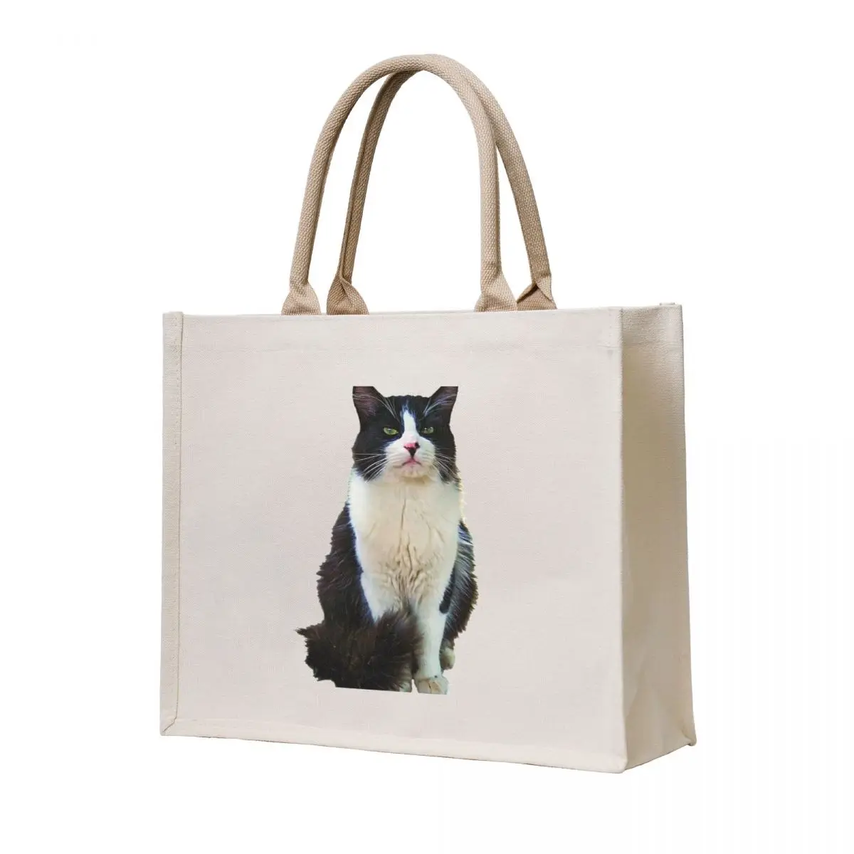 

Black and White Cat Tote Bag canvas tote bags hand bag shoping bag canvas shopping
