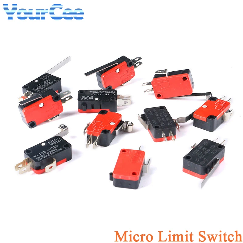 5Pcs Micro Switch 5A/16A 250VAC SPDT Momentary KW7 Limit Switch V-15-1C25 KW7-0 KW7-1 KW7-2 KW7-3 KW7-9 Lever Roller