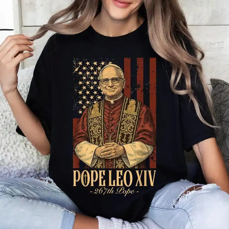 First American Pope, Pope Leo XIV Shirt, Vatican Pope Leo XIV Catholic T-Shirt