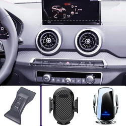 Car Phone Holder For AUDI Q2 2019 2020 2021 2022 2023 2024 Mobile Phone Mounts Car Wireless Charging Special Fixed Base