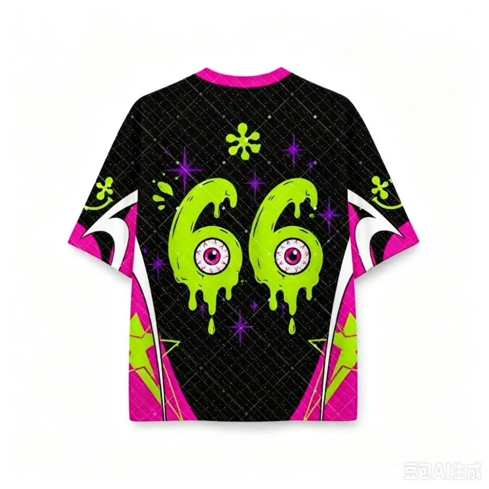 One-eyed Monster Punk Style 3D Print Sport Quick-dry Breath Men V-neck Plus-size T-Shirt Outdoor Street Casual  Y2K Parent-Child