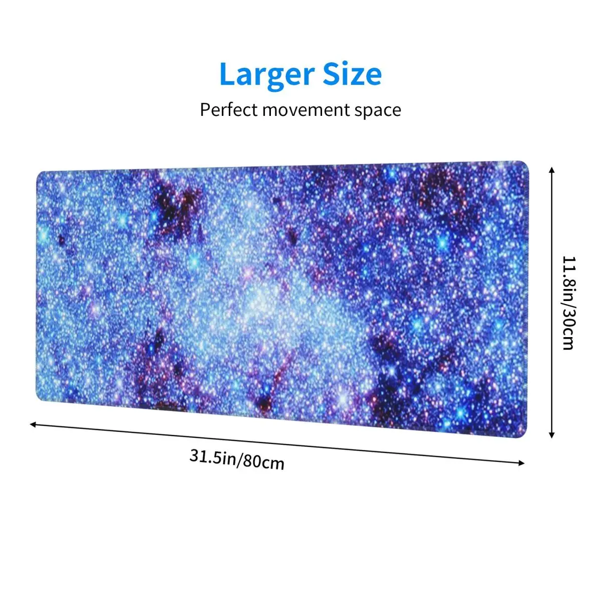 Large Mouse Pad Galaxy Sparkle Stars Periwinkle Blue Gamer PC Laptop Mats Keyboard Carpet Computer Gaming Desk Mat