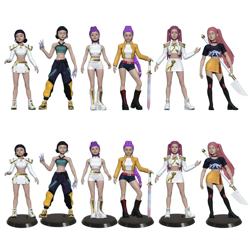 

6Pcs Kpop Demon Hunters Anime Figure Toys Cute PVC Movable Joints Action Figure Model Dolls Kids Birthday Decoration Toy Gifts