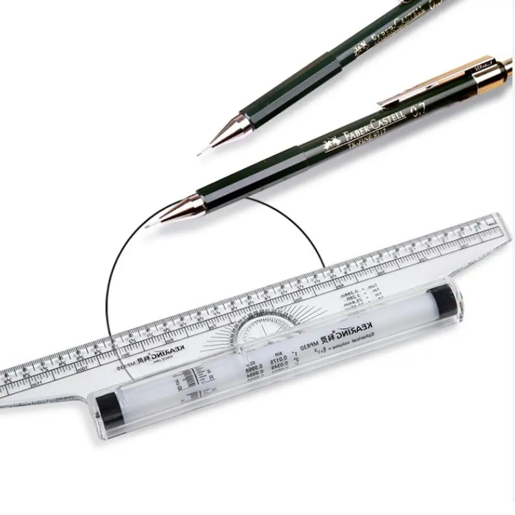 1pcs 30cm Parallel Ruler Multifunctional Drawing Parallel Rolling Push Ruler Protractor Scale Ruler regla rodante regla paralela