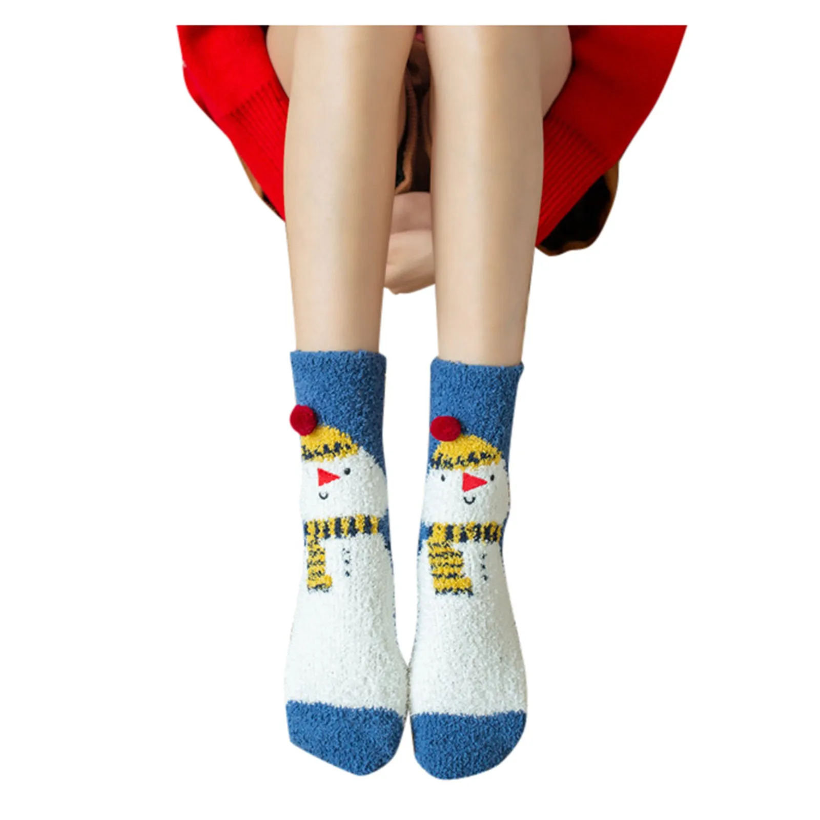 Lady's Christmas Socks Gift Box Cartoon Embroidered Coral Fleece Thickened Warm Sockings 2024 Women Girlfriend Surprise Gift