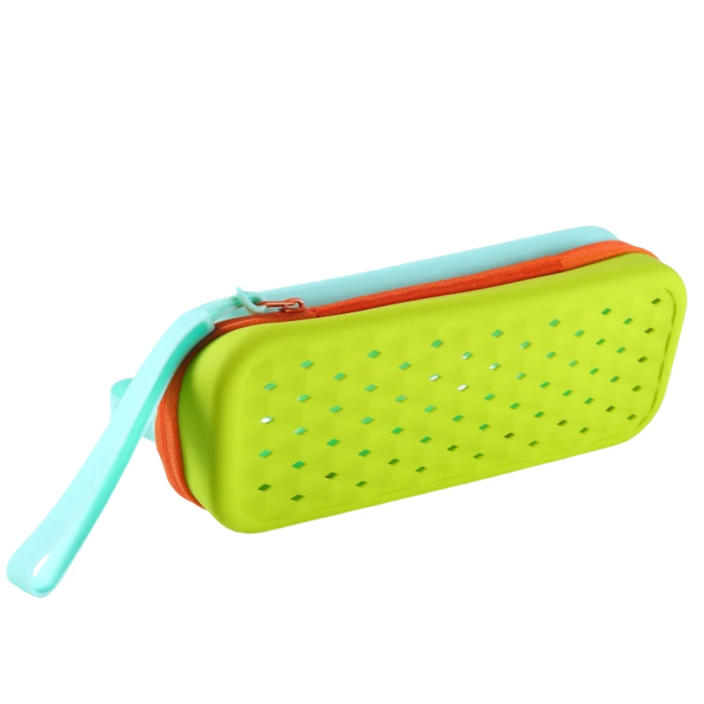 

Portable Silicone Swim Goggle Case Soft Waterproof Zipper Eyeglasses Case Breathable with Drain Hole