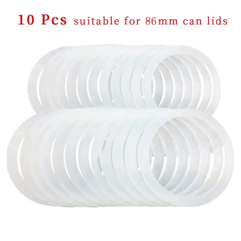 10pcs Reusable Food Grade Silicone Rubber Seals Rings Food Storage Leakproof Gaskets Sealing Rings for Mason Jar Lids 70mm 86mm
