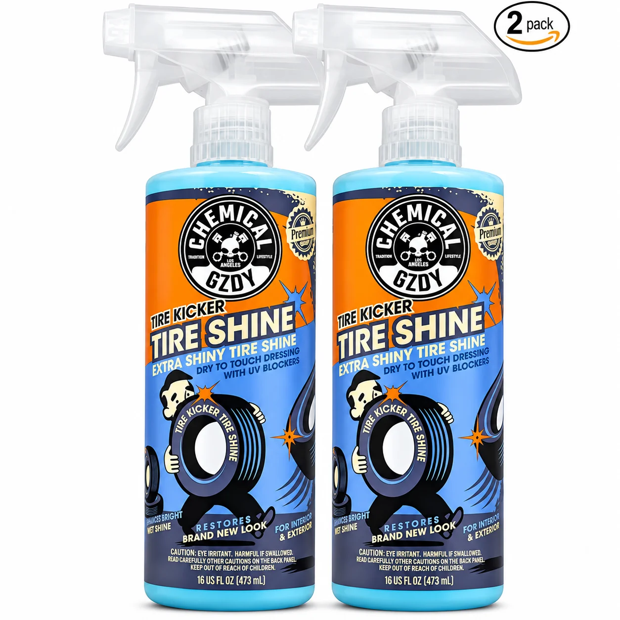 Tire Shine Spray High Gloss Tire Dressing Car Tire Protectant Non Greasy UV Protection for Auto Detailing 2 Pack