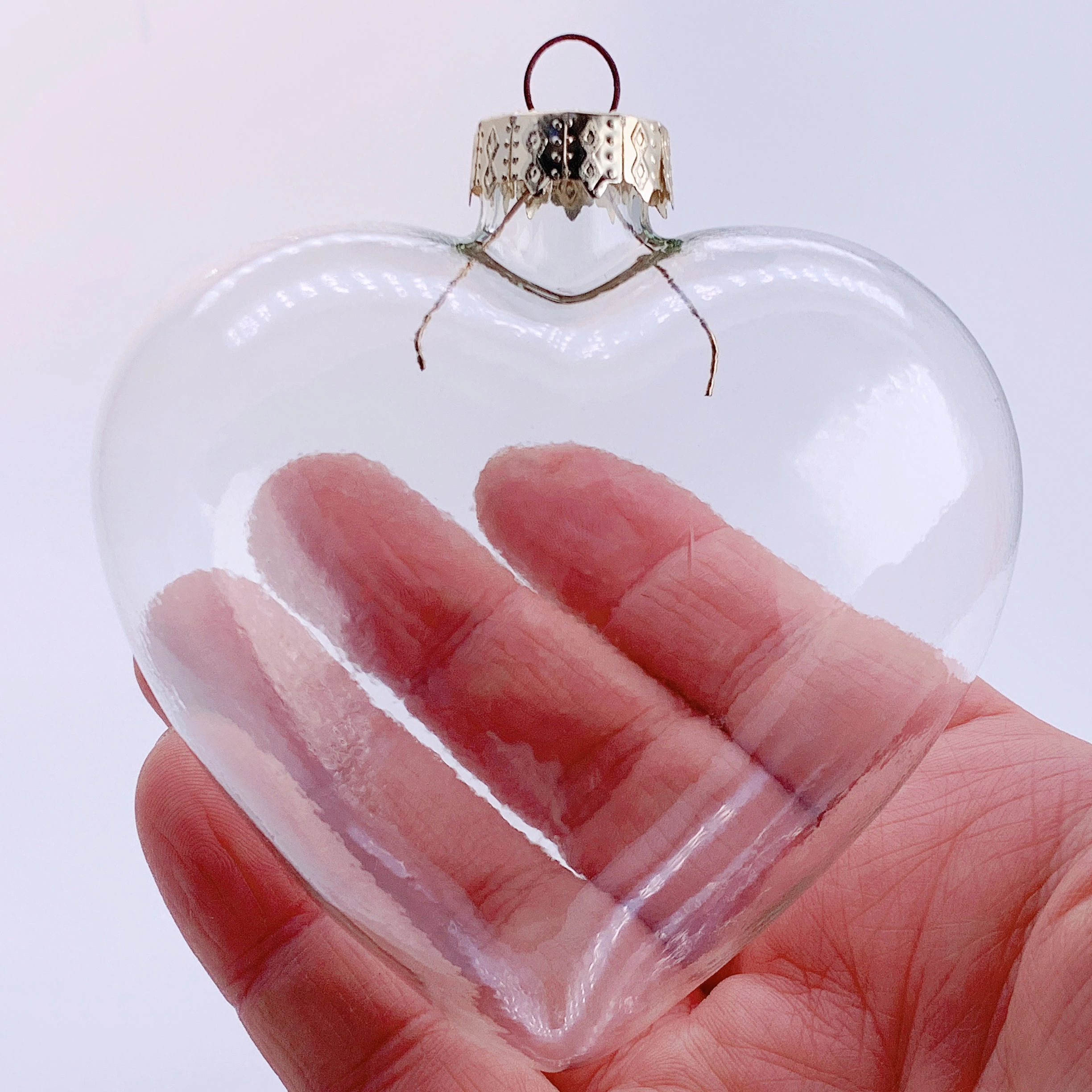

5 Pieces x DIY Paintable Home Wedding Christmas Ornament Ball 90mm Glass Heart