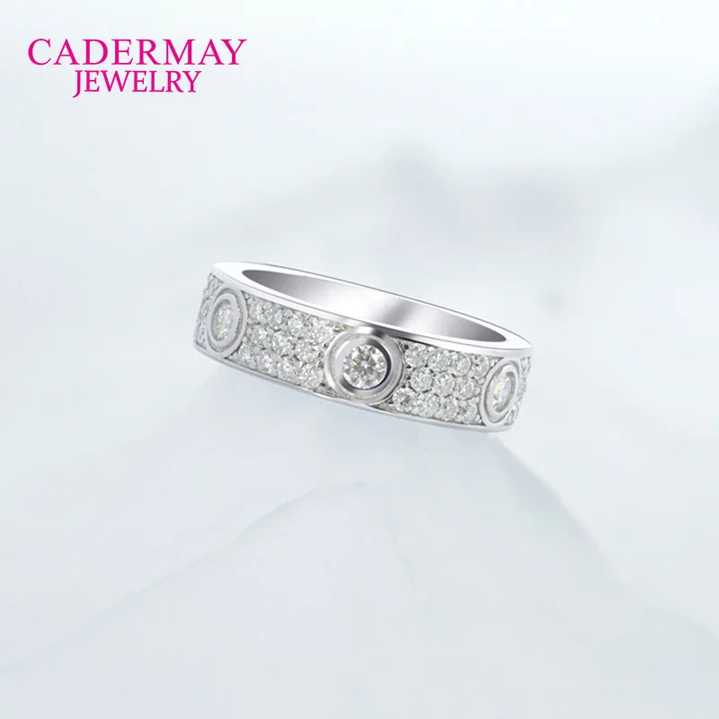 Good Quality Moissanite Ring Band 6mm 3 Rows Round Moissanite Ring 925 Silver Iced Out D VVS Moissanite Eternity Rings Men Gift