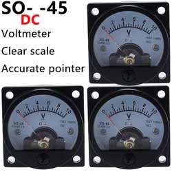 SO-45 DC Anlog voltmetre 1V2V3V5V10V15V20V30V40V50V100V150V200V250V300V400V450V500V voltaj panel metre