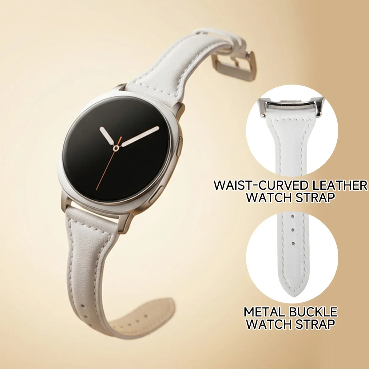 Schlankes Lederarmband für Samsung Galaxy Watch 9 8 40 44mm Band Damen-Armband für Samsung Galaxy Watch 9 8 8 Classic 46mm – Detail 5