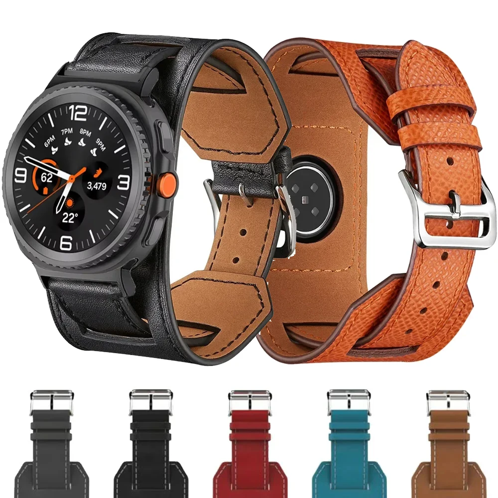 Premium-Lederarmband für Samsung Galaxy Watch Ultra 2025 47 mm, bequemes Armband, Samsung Galaxy Watch 8 40/44 mm, 8 Classic 46 mm