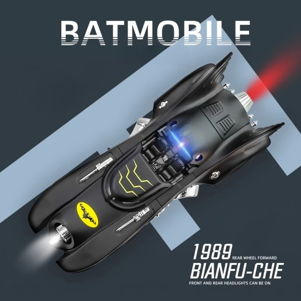 1:38 Scale Batmobile Toy Car Model Alloy Diecast Pull Back Sound Light Classic Movie Vehicles Models Hobby Ornaments Gifts