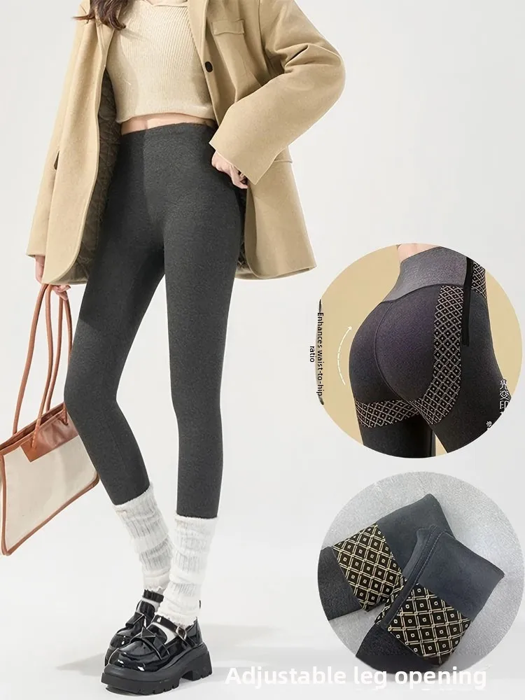 Women's High Waist Fce Lined Thiened Cotton Yoga Pants arkskin Leggings Slimming Base Layer Trousers Faionable All S...