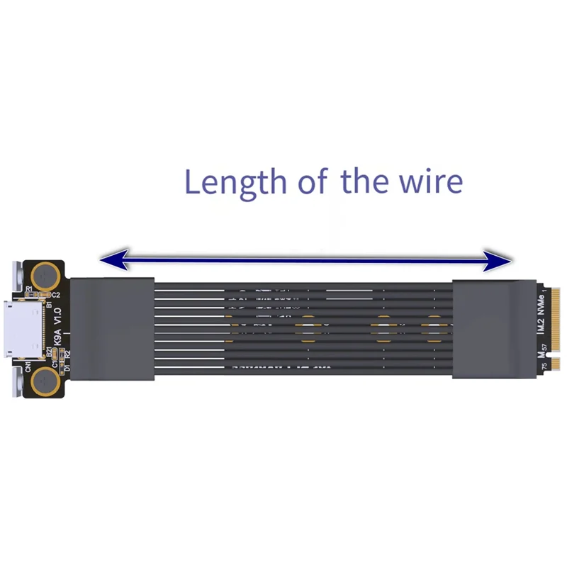 Grafikkarten-Adapterkabel PCIE 4.0 X4 Gen4 M.2 Nvme auf SFF-8611/8612 Oculink externes Verlängerungskabel