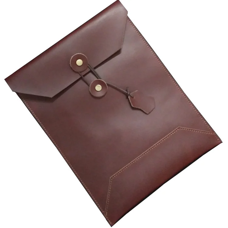 Echt Leer A4 Document Zak Officiële Handheld Verticale Data Collection Zak Informatie Bestand Zak