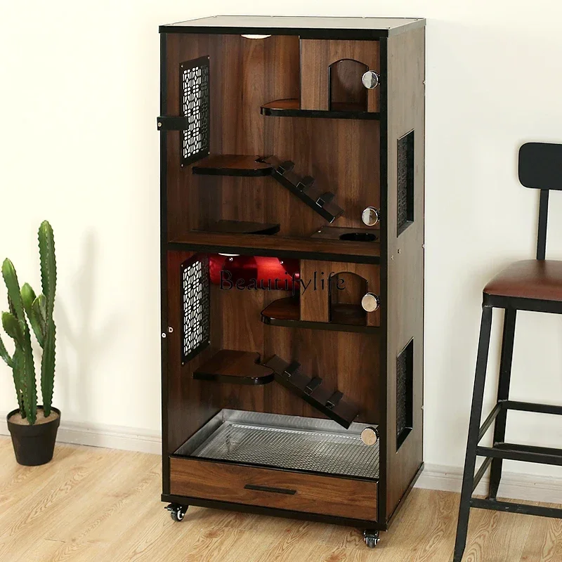 cage cabinet black walnut luxury oversized castle ice nest cooling home