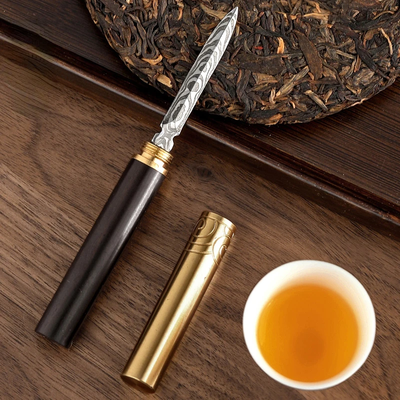 

Stainless Steel Tea Knife Prying Handmade Green Tea Ceremony Vintage Chinese Sandalwood Puer Tea Cutter Home caja de te Teaware