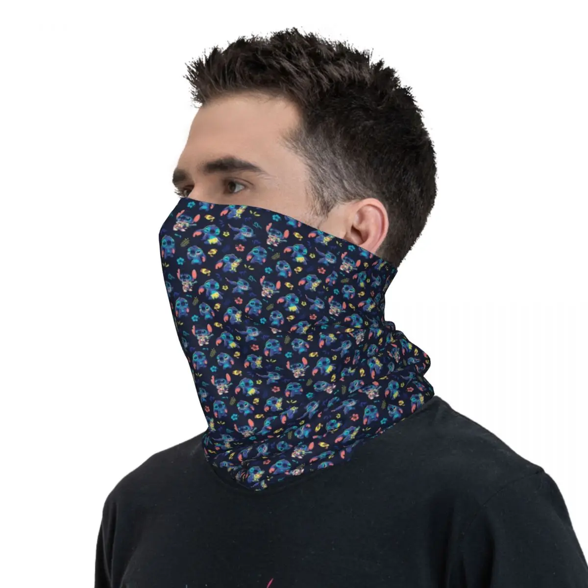 Polaina de cuello con patrón de punto lindo personalizado, bufanda Bandana de Anime de invierno con protección UV para hombres y mujeres para ciclismo