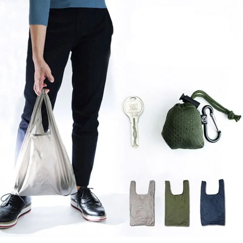 Portable Nylon Folding Shopping Bag Handheld Reusable Storage Gift Bag Waterproof Ultra-light Carrier Shopping Bag Home