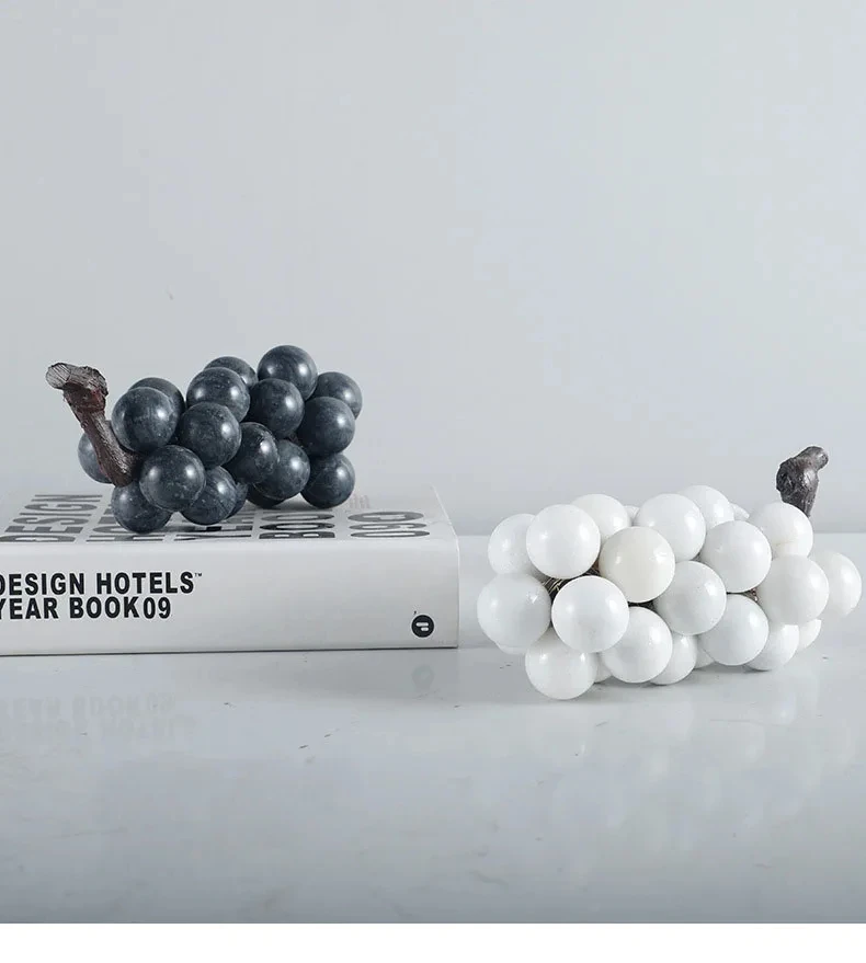 Minimalism Marble Grape String Sculpture Desk Decoration Imitation Grape Fruit Statue Room Aesthetics Decor Crafts Ornaments