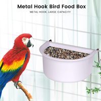 Bird Food Water Bowl Feeding Cup Bird Pigeons Canary Cage Feeder Parrot Pet Aviary Stainless Steel Hooks Drinker Box Container